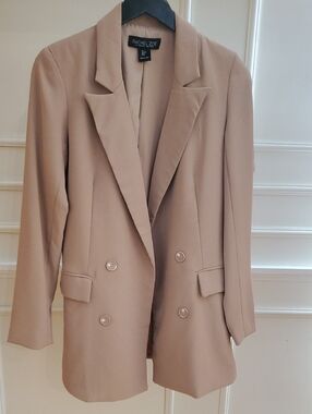 Rachel Zoe Double-Breasted Blazer oversized in Tan/camel Size SMALL